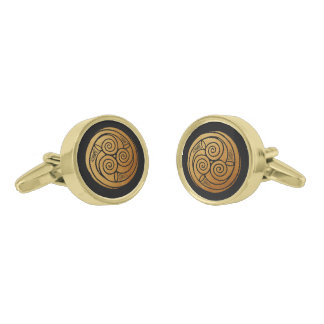 Triple Celtic Knot Swirl Mandala Cufflinks