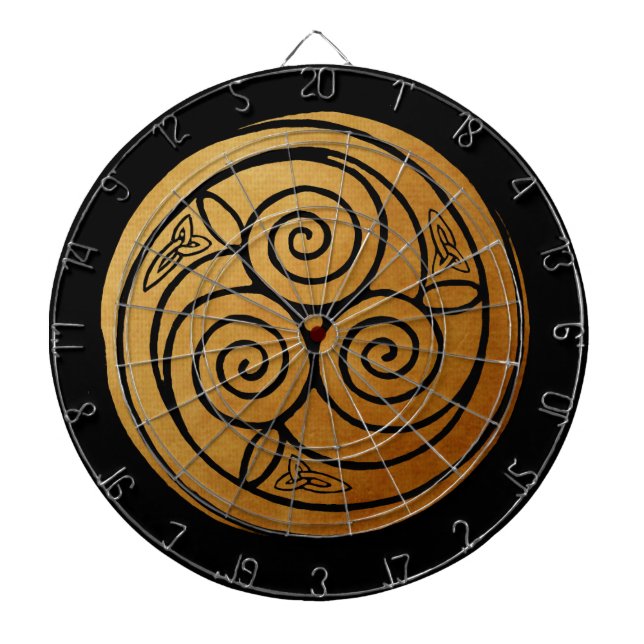 Triple Celtic Knot Swirl Mandala Dart Board (Front)