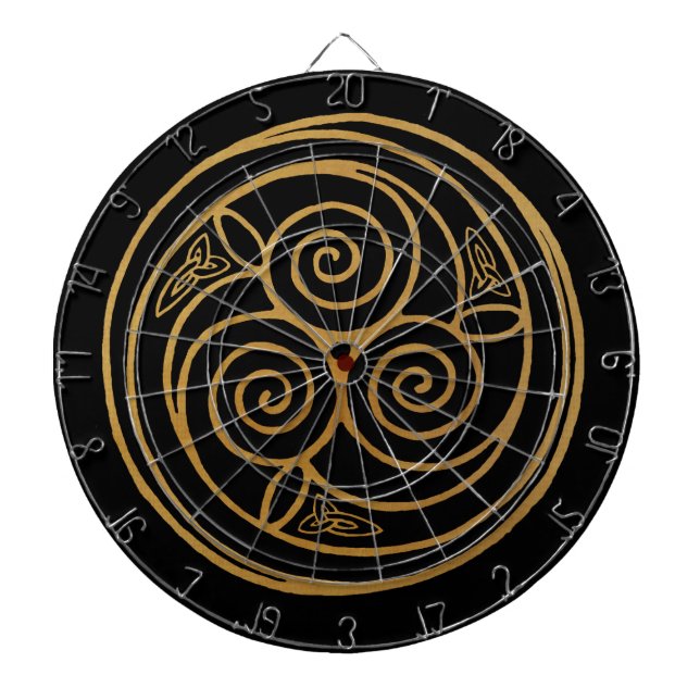 Triple Celtic Knot Swirl Mandala Dart Board (Front)