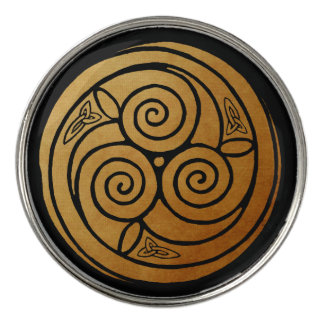 Triple Celtic Knot Swirl Mandala Golf Ball Marker