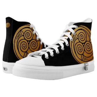 Triple Celtic Knot Swirl Mandala High-Top Sneakers