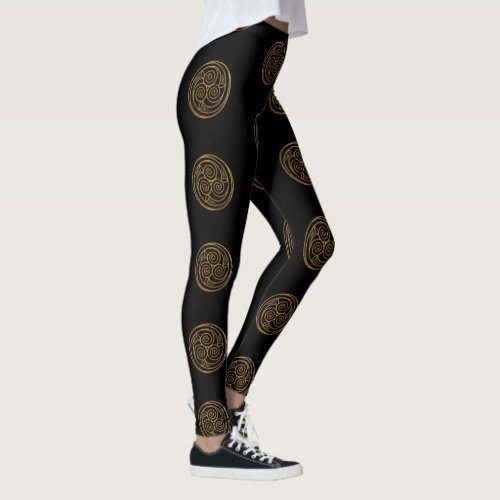 Triple Celtic Knot Swirl Mandala  Leggings