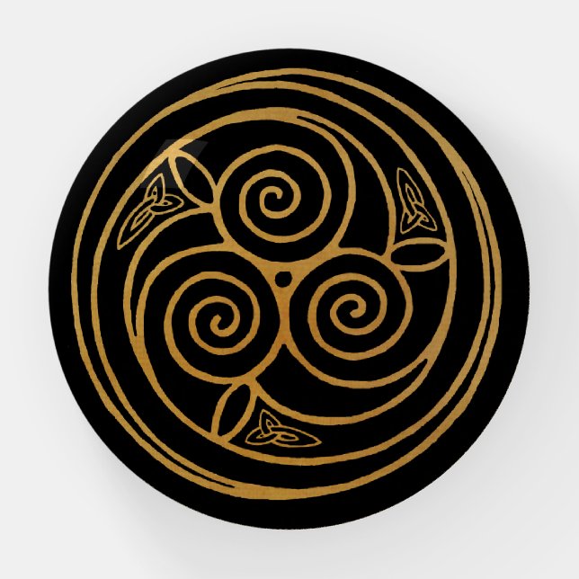Triple Celtic Knot Swirl Mandala Paperweight (Front)