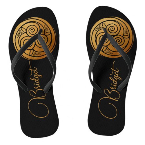 Triple Celtic Knot Swirl Mandala Personalized Flip Flops