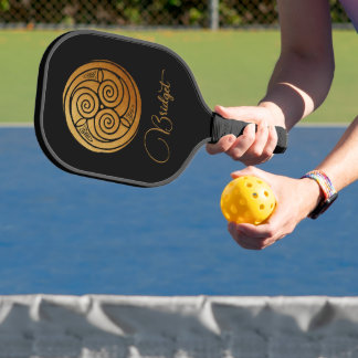 Triple Celtic Knot Swirl Mandala Personalized Pickleball Paddle