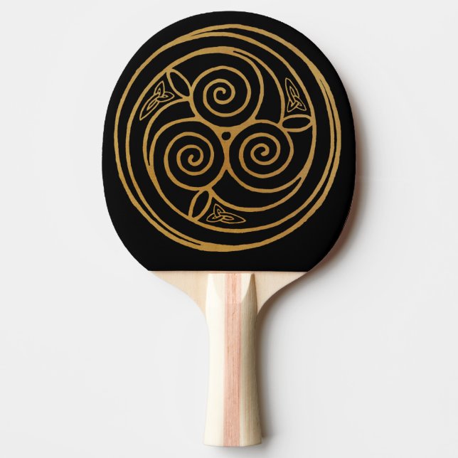 Triple Celtic Knot Swirl Mandala  Ping Pong Paddle (Front)