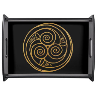 Triple Celtic Knot Swirl Mandala Serving Tray