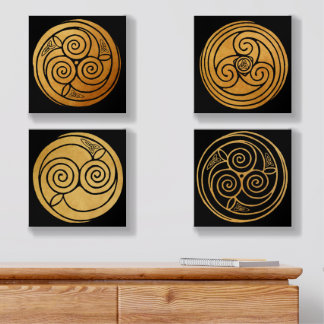 Triple Celtic Knot Swirl Mandala Set Acrylic Photo Tile
