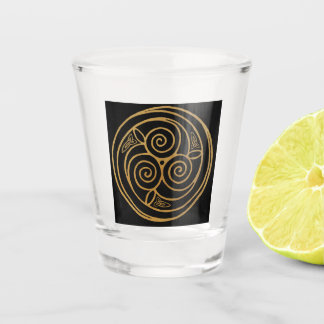 Triple Celtic Knot Swirl Mandala  Shot Glass