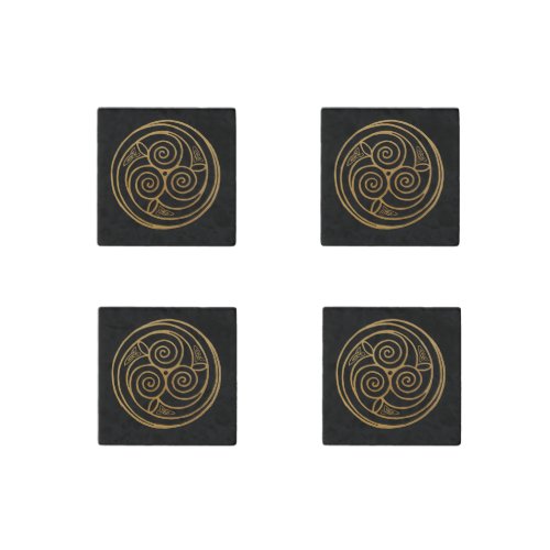 Triple Celtic Knot Swirl Mandala Stone Magnet