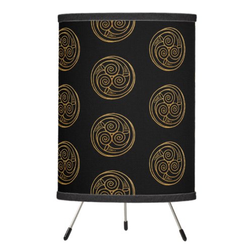 Triple Celtic Knot Swirl Mandala Tripod Lamp