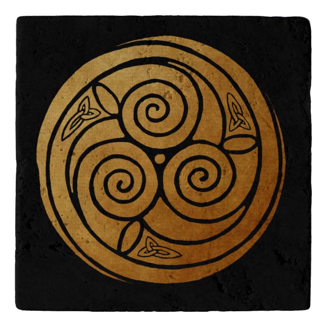 Triple Celtic Knot Swirl Mandala  Trivet (Front)