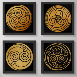 Triple Celtic Knot Swirl Mandala Wall Art Sets