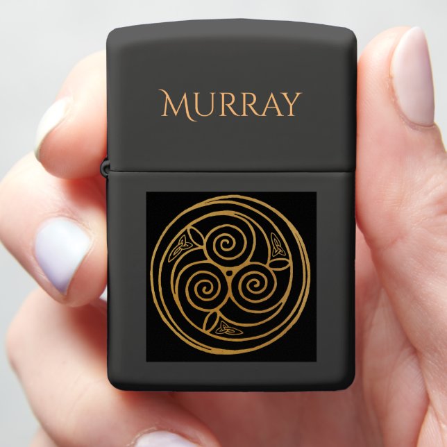 Triple Celtic Knot Swirl Mandala Zippo Lighter (In Hand)