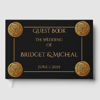 Triple Celtic Knot Swirl Wedding Guest Book