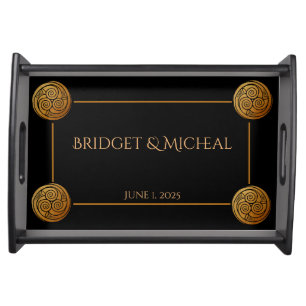 Triple Celtic Knot Swirl Wedding Serving Tray