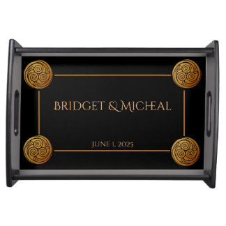 Triple Celtic Knot Swirl Wedding Serving Tray
