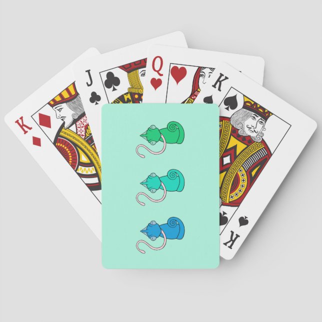 Triple chameleon playing cards (Back)