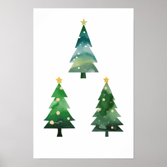 triple christmas tree poster (Front)