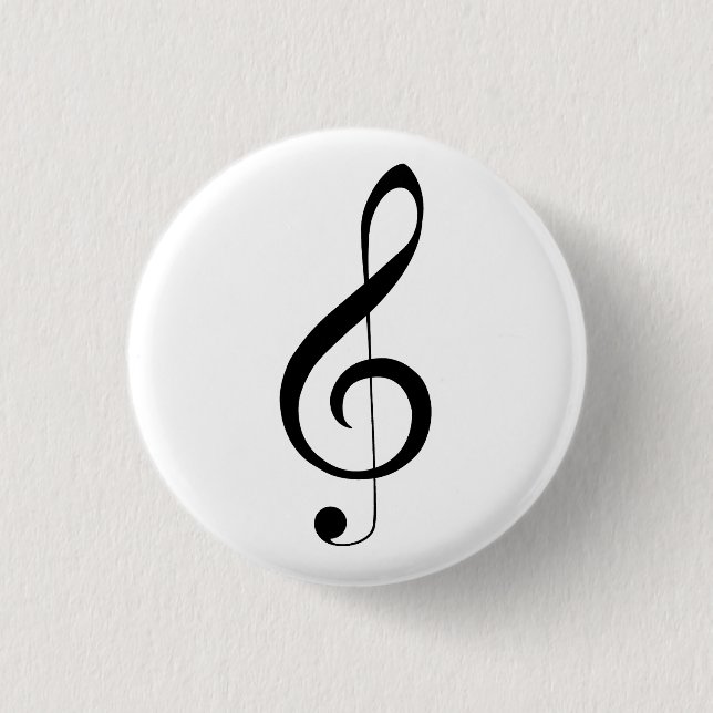 Triple Clef Musical Note, Button (Front)