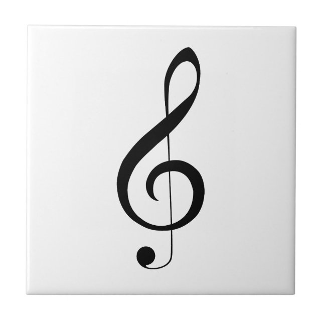 Triple Clef Musical Note, Ceramic Tile (Front)