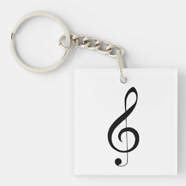 Triple Clef Musical Note, Keychain (Front)