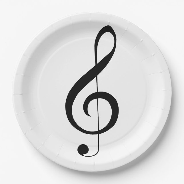 Triple Clef Musical Note, Paper Plates (Front)