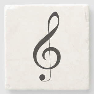 Triple Clef Musical Note, Stone Coaster
