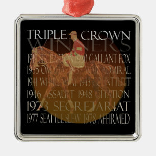 Triple Crown Winners Gifts & Party Supplies Metal Ornament