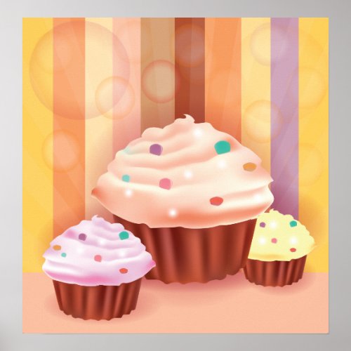 Triple Cupcakes Poster