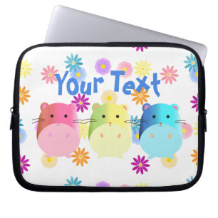 Triple Cute Kawaii Hamsters Custom Laptop Sleeve