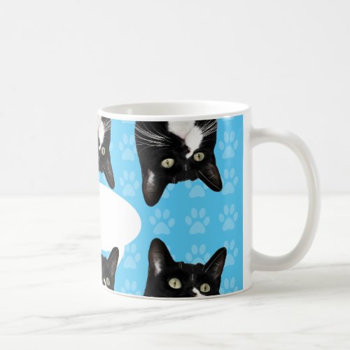 Triple Cute Kitty Speech Bubble Custom Fun Coffee Mug