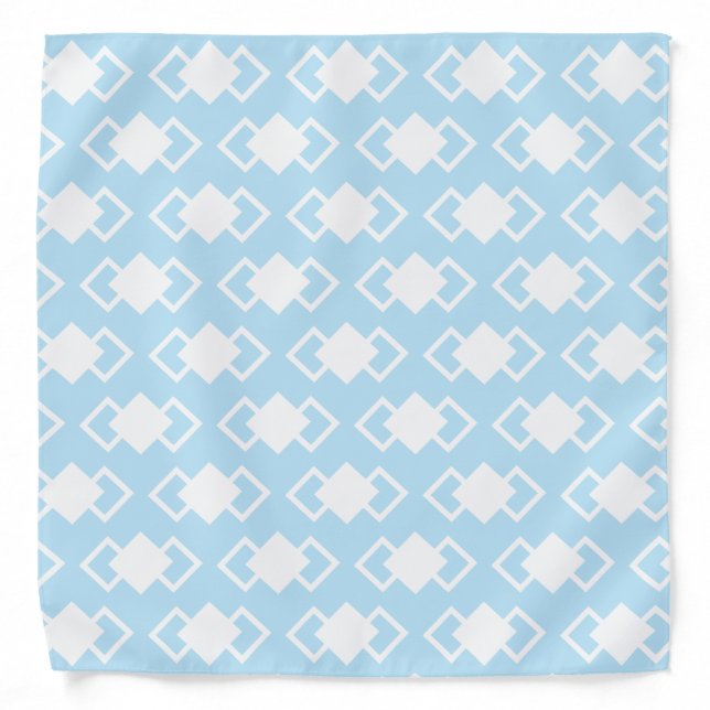Triple diamond pattern in light blue and white bandana (Front)