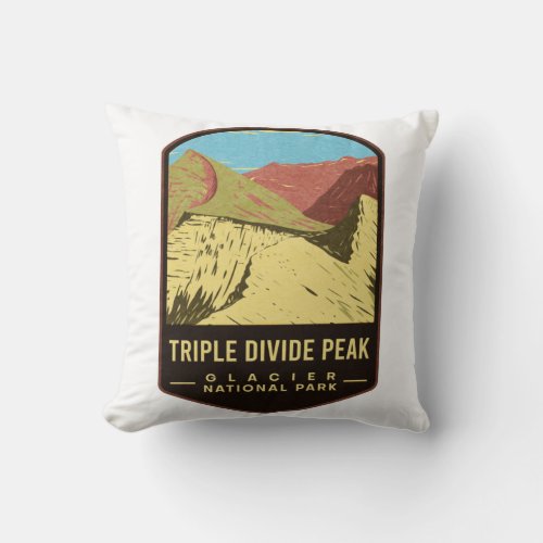 Triple Divide Peak Glacier National Park Throw Pillow