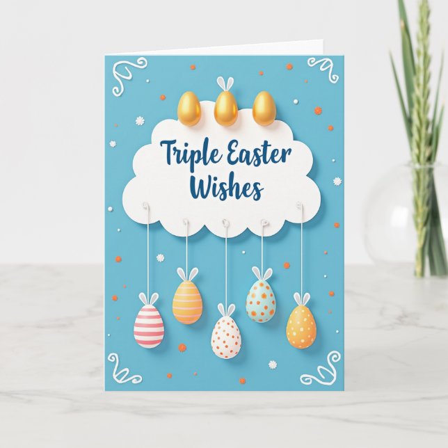 Triple Easter Wishes Art Card (Front)