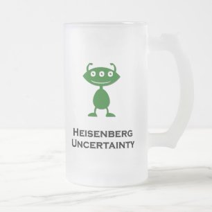 Triple Eye Heisenberg Uncertainty green Frosted Glass Beer Mug