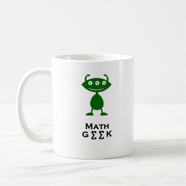 Triple Eye Math Geek green Coffee Mug (Left)