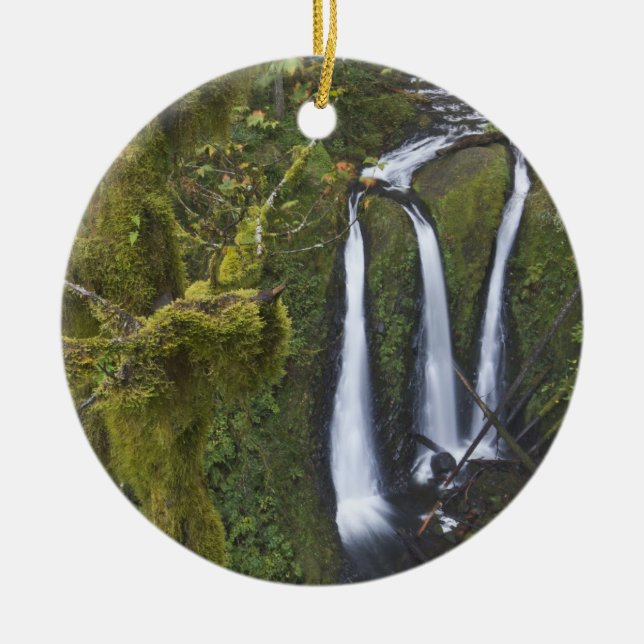 Triple Falls, Columbia River Gorge Ceramic Ornament (Front)