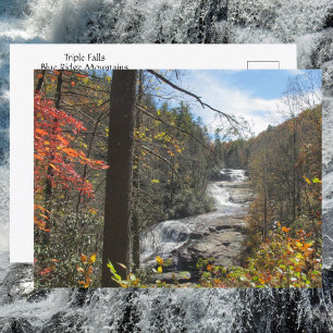 Triple Falls North Carolina Photographic Waterfall Postcard