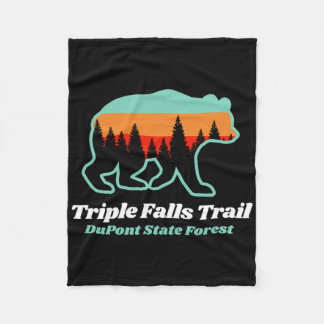 Triple Falls Trail Dupont State Forest Bear Souven Fleece Blanket