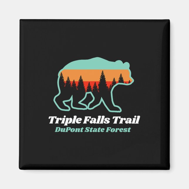 Triple Falls Trail Dupont State Forest Bear Souven Magnet (Front)