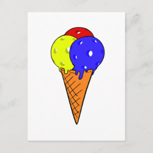Triple Flavor Ice Cream Pickleball Postcard