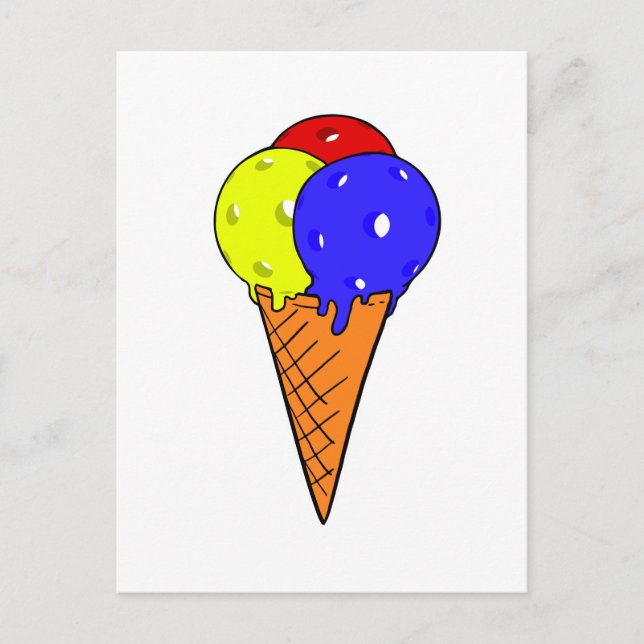 Triple Flavor Ice Cream Pickleball Postcard (Front)