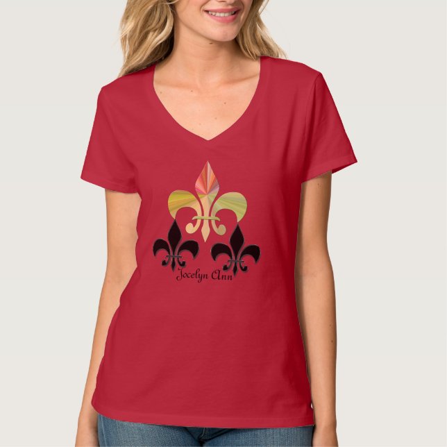 Triple Fleur-de-Lis (Personalized) T-Shirt (Front)