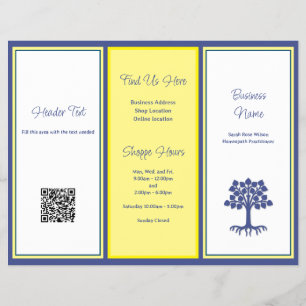 Triple Fold Business Brochure About Photo QR Flyer