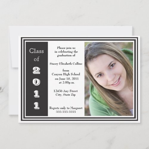 Triple Frame Graduation (black and white) Custom Announcement