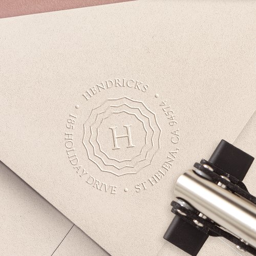 Triple Frame Monogram Round Return Address Embosser