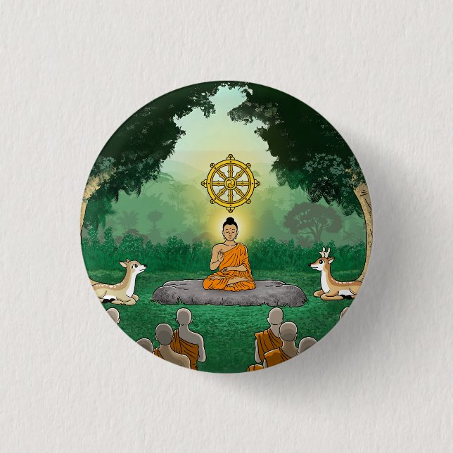 Triple Gems: Buddha, Dharma, Sangha Button (Front)