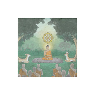 Triple Gems: Buddha, Dharma, Sangha Stone Magnet