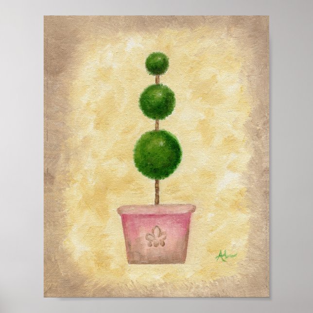 Triple Globe Topiary art print (Front)